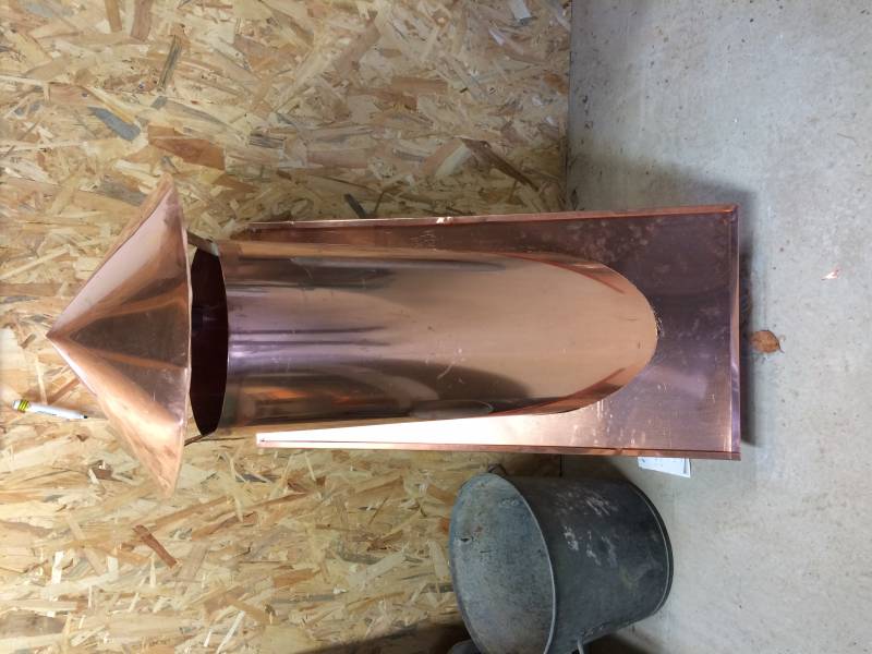 couverture en cuivre à joint debout sur véranda sur le secteur d'Yvetot